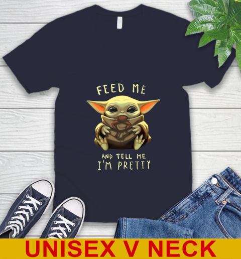 Feed Me And Tell Me I'm Pretty Baby Yoda Star Wars Shirts V-Neck T-Shirt 2