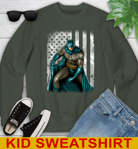 Miami Dolphins NFL Football Batman DC American Flag Shirt Youth Sweatshirt Tee For Sports