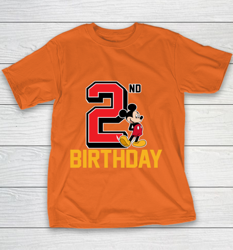 Disney Mickey Mouse My 2nd Birthday Youth T Shirt Tee For Sports