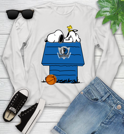 Dallas Mavericks NBA Basketball Snoopy Woodstock The Peanuts Movie Youth Long Sleeve