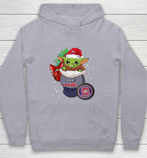 Montreal Canadiens Christmas Baby Yoda Star Wars Funny Happy NHL Youth Hoodie 5