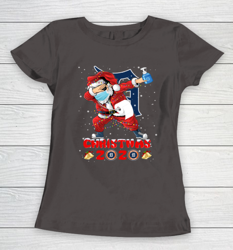 Detroit Tigers Funny Santa Claus Dabbing Christmas 2020 MLB Women's T-Shirt 7