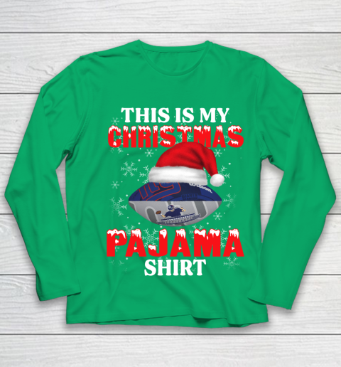 New York Giants This Is My Christmas Pajama Shirt NFL Youth Long Sleeve 4