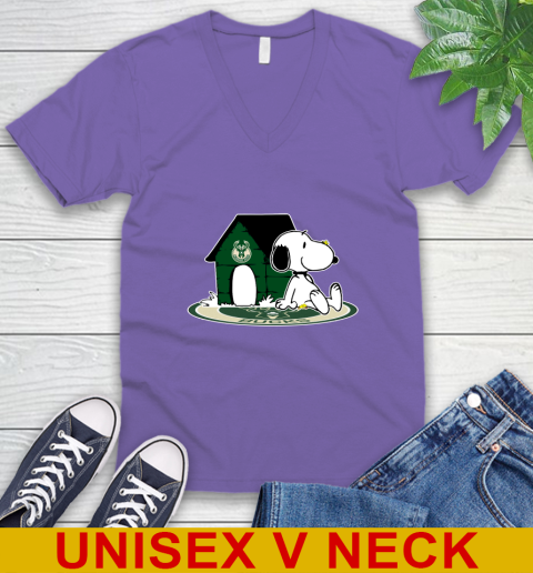 NBA Basketball Milwaukee Bucks Snoopy The Peanuts Movie Shirt V-Neck T-Shirt 9