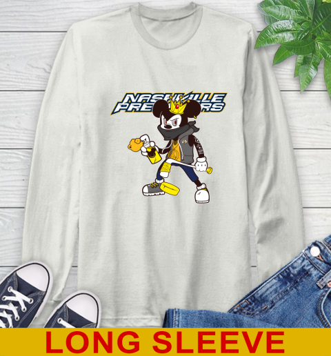 Nashville Predators NHL Hockey Mickey Peace Sign Sports Long Sleeve T-Shirt 12
