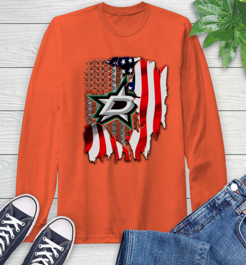 Dallas Stars NHL Hockey American Flag Long Sleeve T-Shirt 4