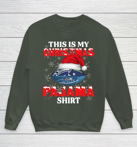 Seattle Seahawks This Is My Christmas Pajama Shirt NFL Youth Sweatshirt 8