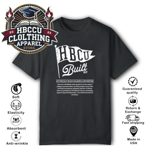 HBCU Built 1837 Pennant Flag T-Shirt HBCU Built 1837 Pennant Flag T-Shirt