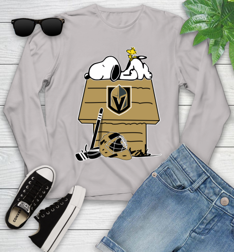 Vegas Golden Knights NHL Hockey Snoopy Woodstock The Peanuts Movie Youth Long Sleeve 12