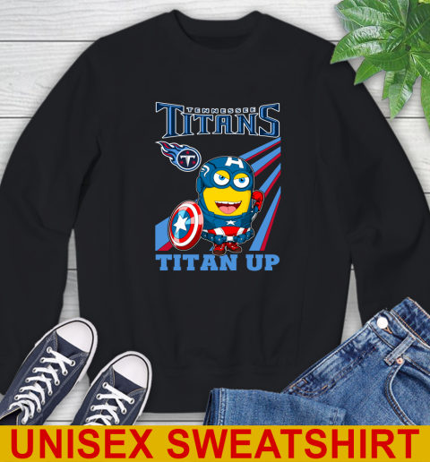 NFL Football Tennessee Titans Captain America Marvel Avengers Minion Titan Up Shirt Sweatshirt