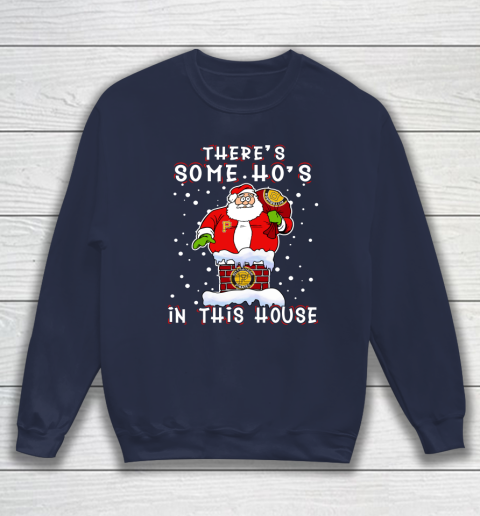 Pittsburgh Pirates Christmas There Is Some Hos In This House Santa Stuck In The Chimney MLB Sweatshirt 2