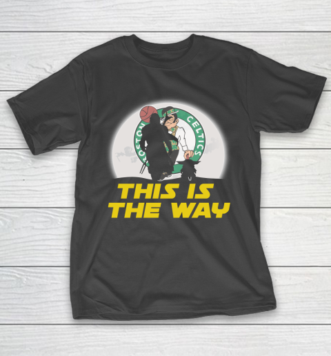 Boston Celtics NBA Basketball Star Wars Yoda And Mandalorian This Is The Way T-Shirt