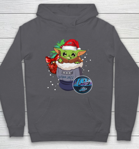 Utah Jazz Christmas Baby Yoda Star Wars Funny Happy NBA Hoodie 7