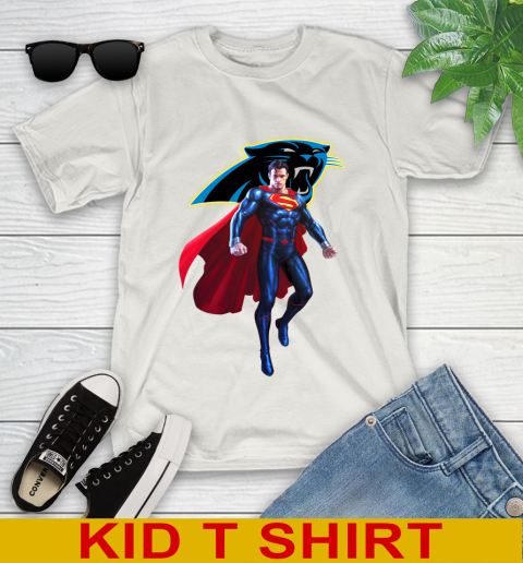 NFL Superman DC Sports Football Carolina Panthers Youth T-Shirt 12