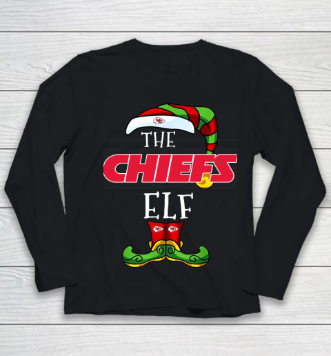 Kansas City Chiefs Christmas ELF Funny NFL Youth Long Sleeve