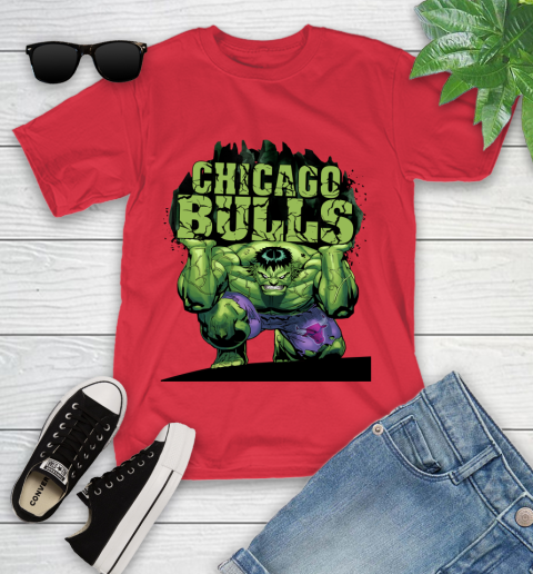 Chicago Bulls NBA Basketball Incredible Hulk Marvel Avengers Sports Youth T-Shirt 10