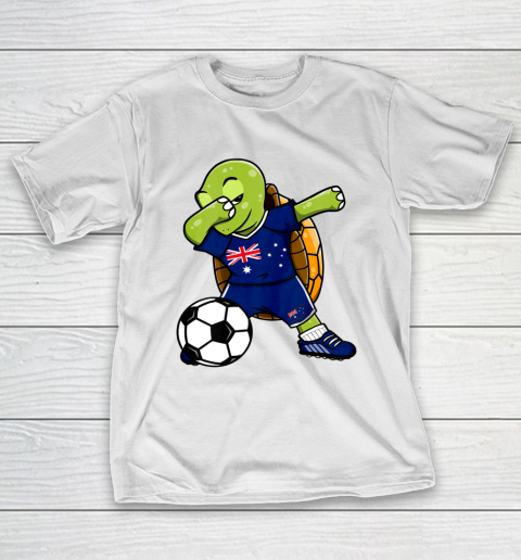 Dabbing Turtle Australia Soccer Fans Jersey Flag Football T-Shirt