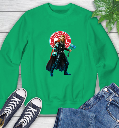 NBA Thor Avengers Endgame Basketball Atlanta Hawks Sweatshirt 6