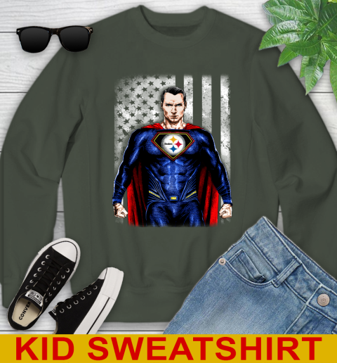 NFL Football Pittsburgh Steelers Superman DC Shirt Youth Sweatshirt 8