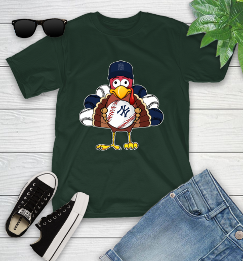 New York Yankees Turkey thanksgiving Youth T-Shirt 5
