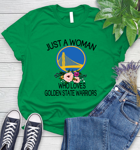 NBA Just A Woman Who Loves Golden State Warriors Basketball Sports Women's T-Shirt 4