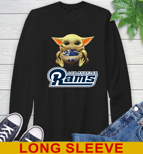 NFL Football Los Angeles Rams Baby Yoda Star Wars Shirt Long Sleeve T-Shirt 2