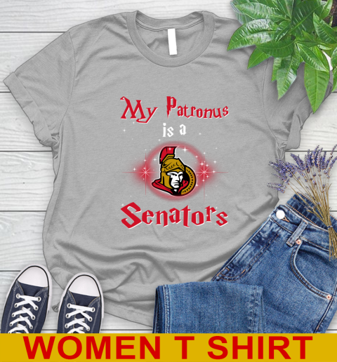 NHL Hockey Harry Potter My Patronus Is A Ottawa Senators Women's T-Shirt 5