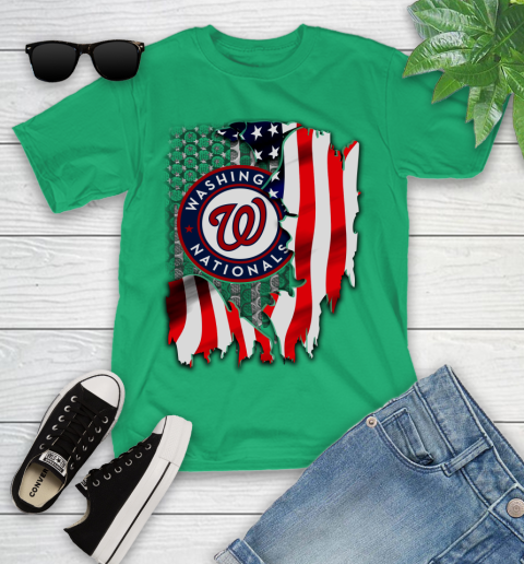 Washington Nationals MLB Baseball American Flag Youth T-Shirt 8