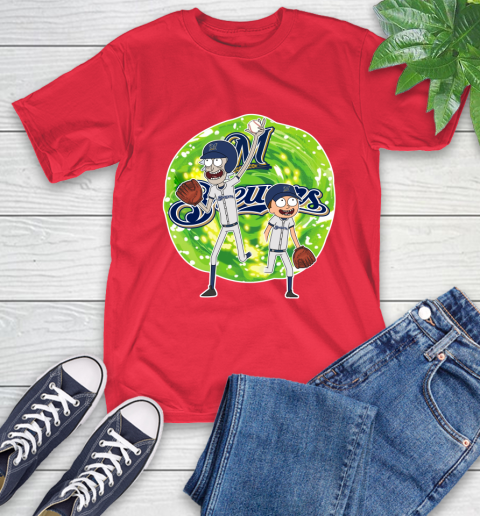 MLB Milwaukee Brewers Rick And Morty Baseball Sports T-Shirt 10