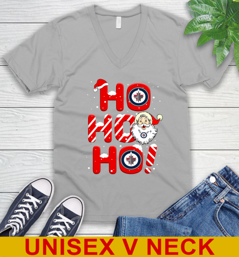 Winnipeg Jets NHL Hockey Ho Ho Ho Santa Claus Merry Christmas Shirt V-Neck T-Shirt 3