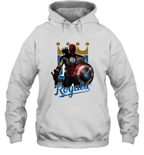 MLB Captain America Thor Spider Man Hawkeye Avengers Endgame Baseball Kansas City Royals Hoodie