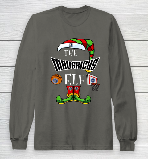Dallas Mavericks Christmas ELF Funny NBA Long Sleeve T-Shirt 5