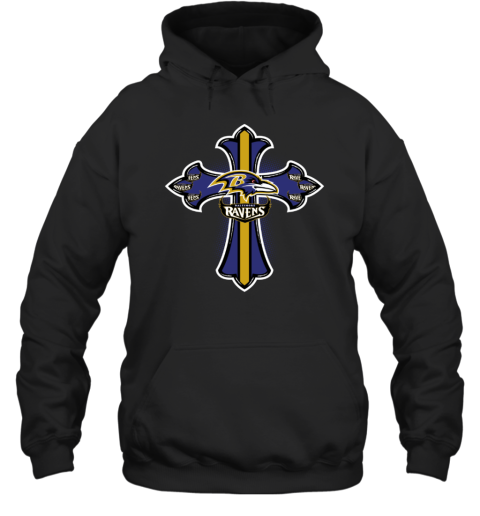 NFL Blue Crusader Cross Baltimore Ravens Hoodie