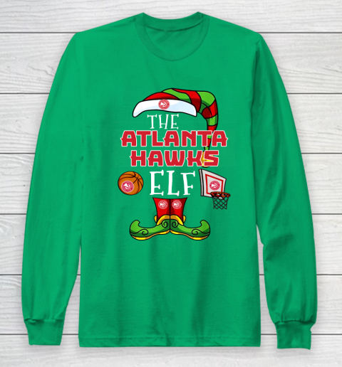 Atlanta Hawks Christmas ELF Funny NBA Long Sleeve T-Shirt 4