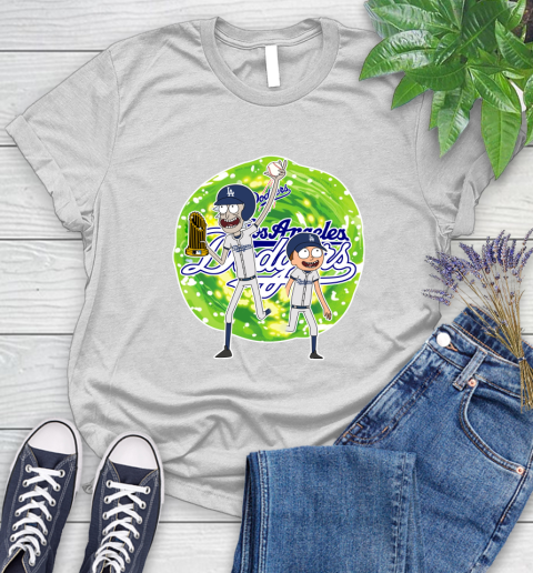 MLB Los Angeles Dodgers Rick And Morty Commissioner's Trophy Baseball Sports Women's T-Shirt