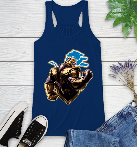 NFL Thanos Avengers Endgame Football Sports Detroit Lions Racerback Tank 9