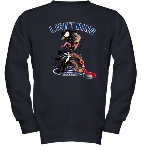 NHL Tampa Bay Lightning Hockey Venom Groot Guardians Of The Galaxy NTPlCwvGUlT youth sweatshirt 47 95 151514 front navy
