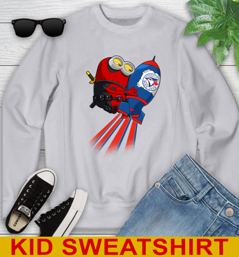 MLB Baseball Toronto Blue Jays Deadpool Minion Marvel Shirt Youth Sweatshirt 3