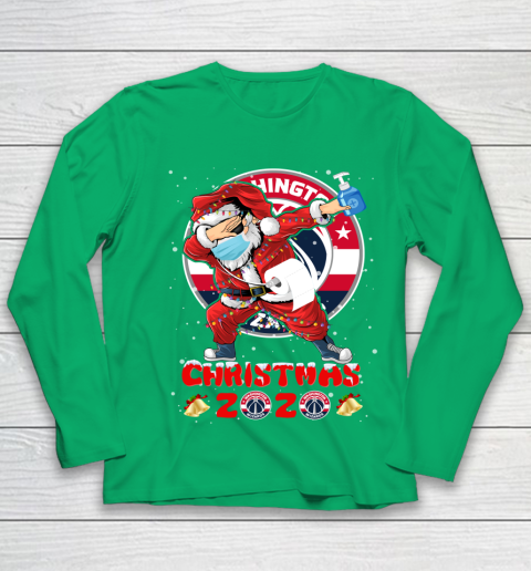 Washington Wizards Funny Santa Claus Dabbing Christmas 2020 NBA Youth Long Sleeve 4