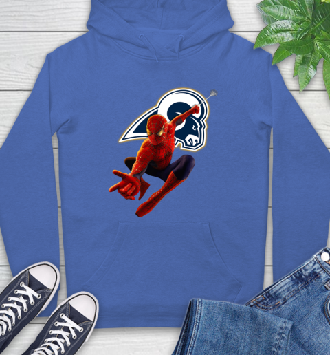 NFL Spider Man Avengers Endgame Football Los Angeles Rams Hoodie 9
