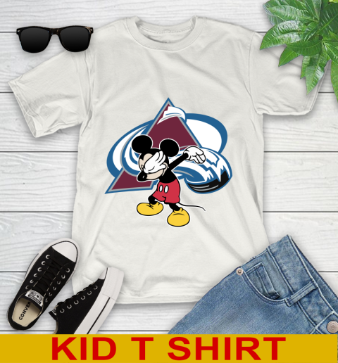 Colorado Avalanche NHL Hockey Dabbing Mickey Disney Sports Youth T-Shirt