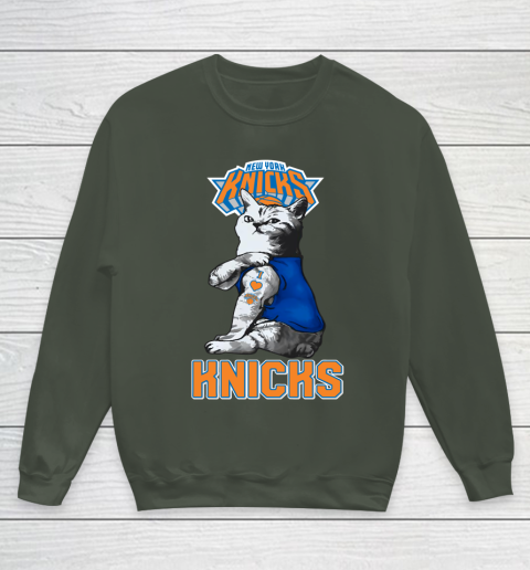 NBA Basketball My Cat Loves New York Knicks Youth Sweatshirt 8