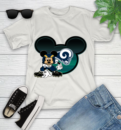 NFL Los Angeles Rams Mickey Mouse Disney Football T Shirt Youth T-Shirt 24
