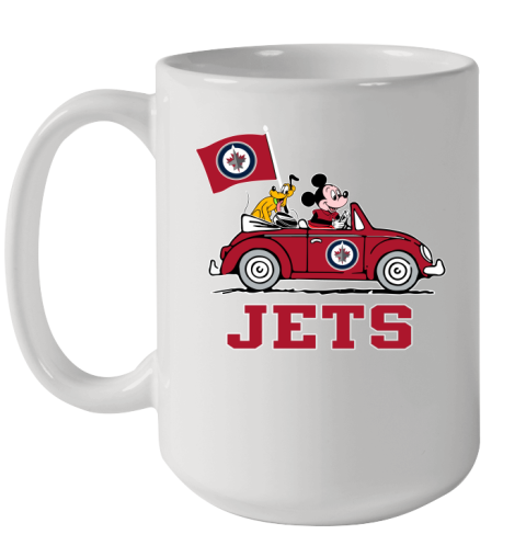 NHL Hockey Winnipeg Jets Pluto Mickey Driving Disney Shirt Ceramic Mug 15oz