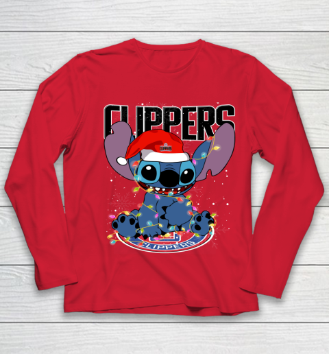 LA Clippers NBA noel stitch Basketball Christmas Youth Long Sleeve 7