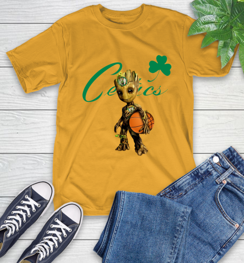 Boston Celtics NBA Basketball Groot Marvel Guardians Of The Galaxy T-Shirt 3