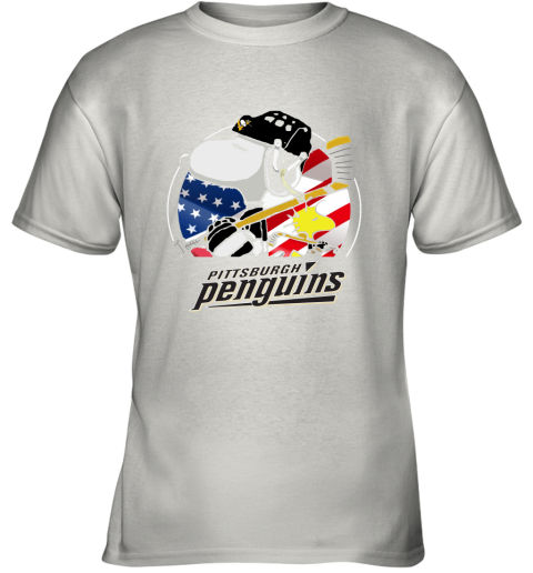 Pittsburg Peguins Ice Hockey Snoopy And Woodstock NHL Youth T-Shirt