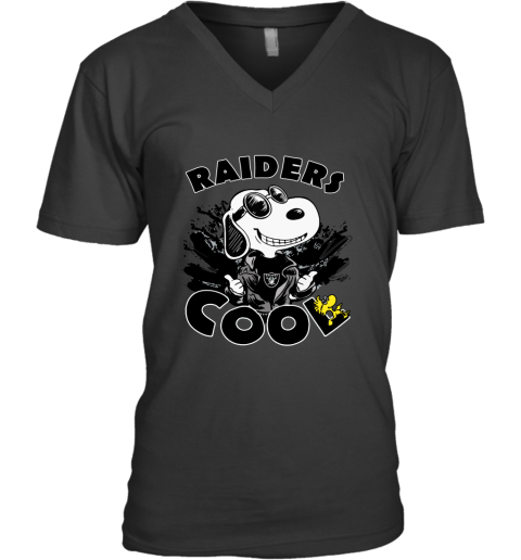 Oakland Raiders Snoopy Joe Cool We're Awesome V-Neck T-Shirt