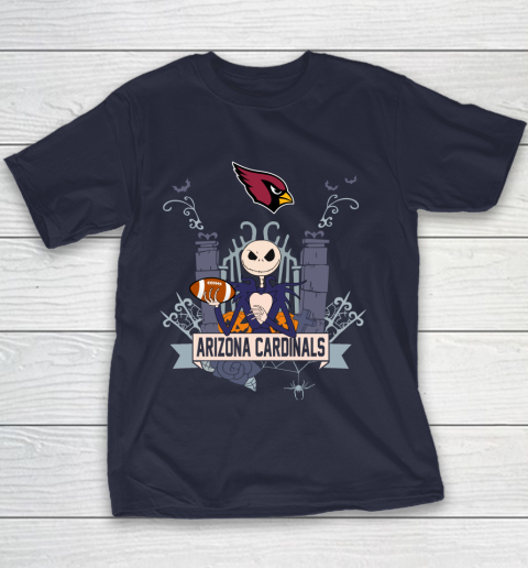 NFL Arizona Cardinals Football Jack Skellington Halloween Youth T-Shirt 2