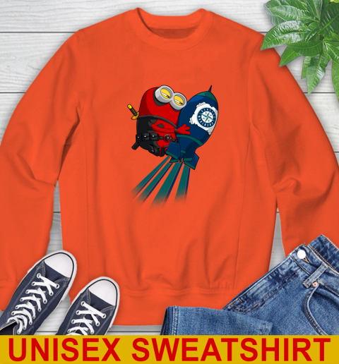 MLB Baseball Seattle Mariners Deadpool Minion Marvel Shirt Sweatshirt 3